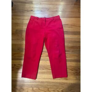 Talbots Red Curvy Fit Slacks Size 14 Stretch Straight Leg Classic Workwear